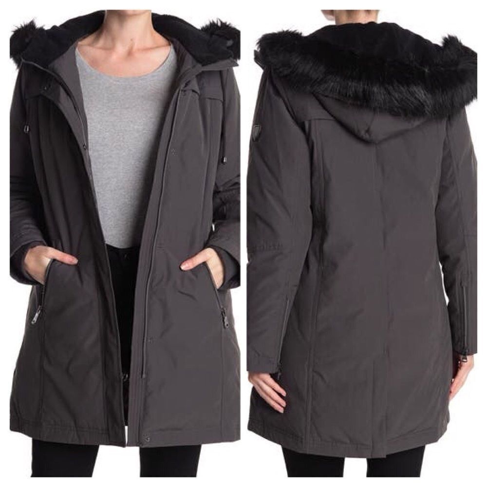 Vince Camuto Faux Fur Hooded Jacket Size XS
